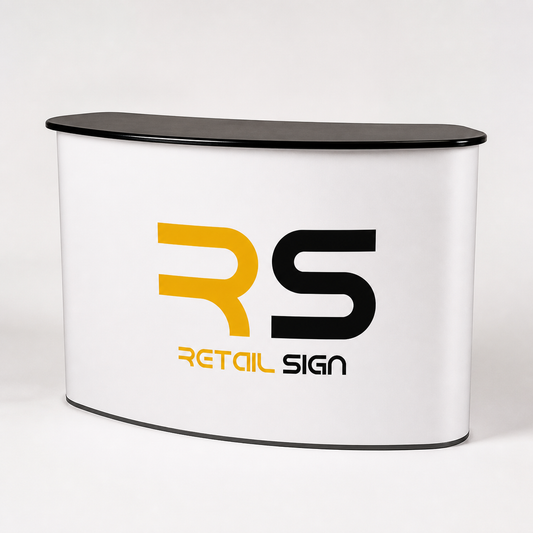 Retail Sign magnetic pop-up exhibition counter with printed wrap