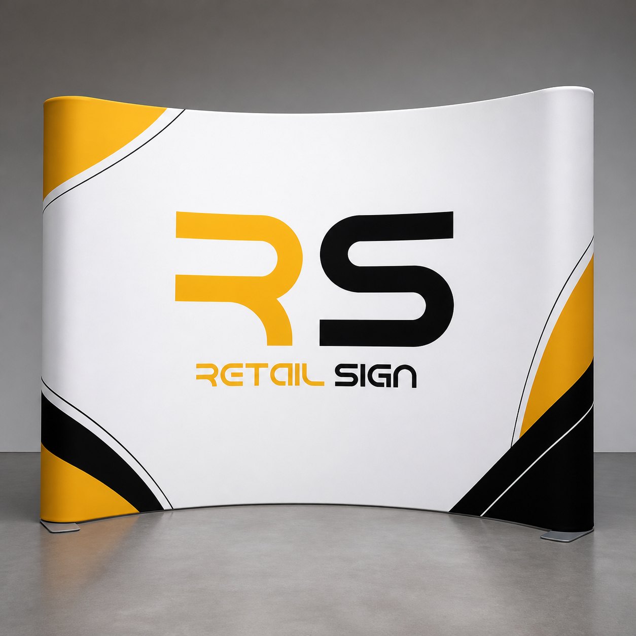 Retail Sign curved tension fabric wall 3m