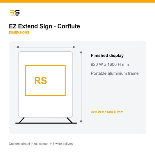 EZ Extend corflute sign dimensions 960 x 1650mm