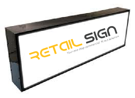 Illuminated LED lightbox sign by Retail Sign showing bright, customizable shop signage for retail stores in New Zealand.