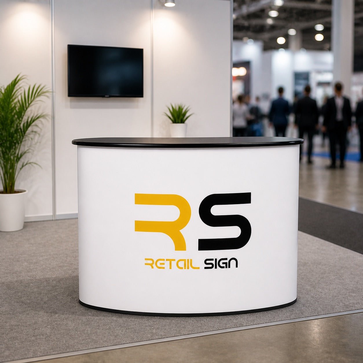 Magnetic pop-up counter used at a trade show