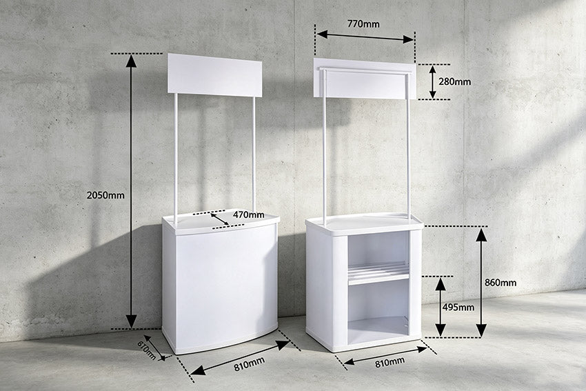 Portable promotion counter dimensions 810 x 670 x 2050mm