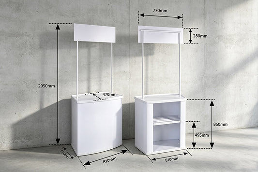 Portable promotion counter dimensions 810 x 670 x 2050mm
