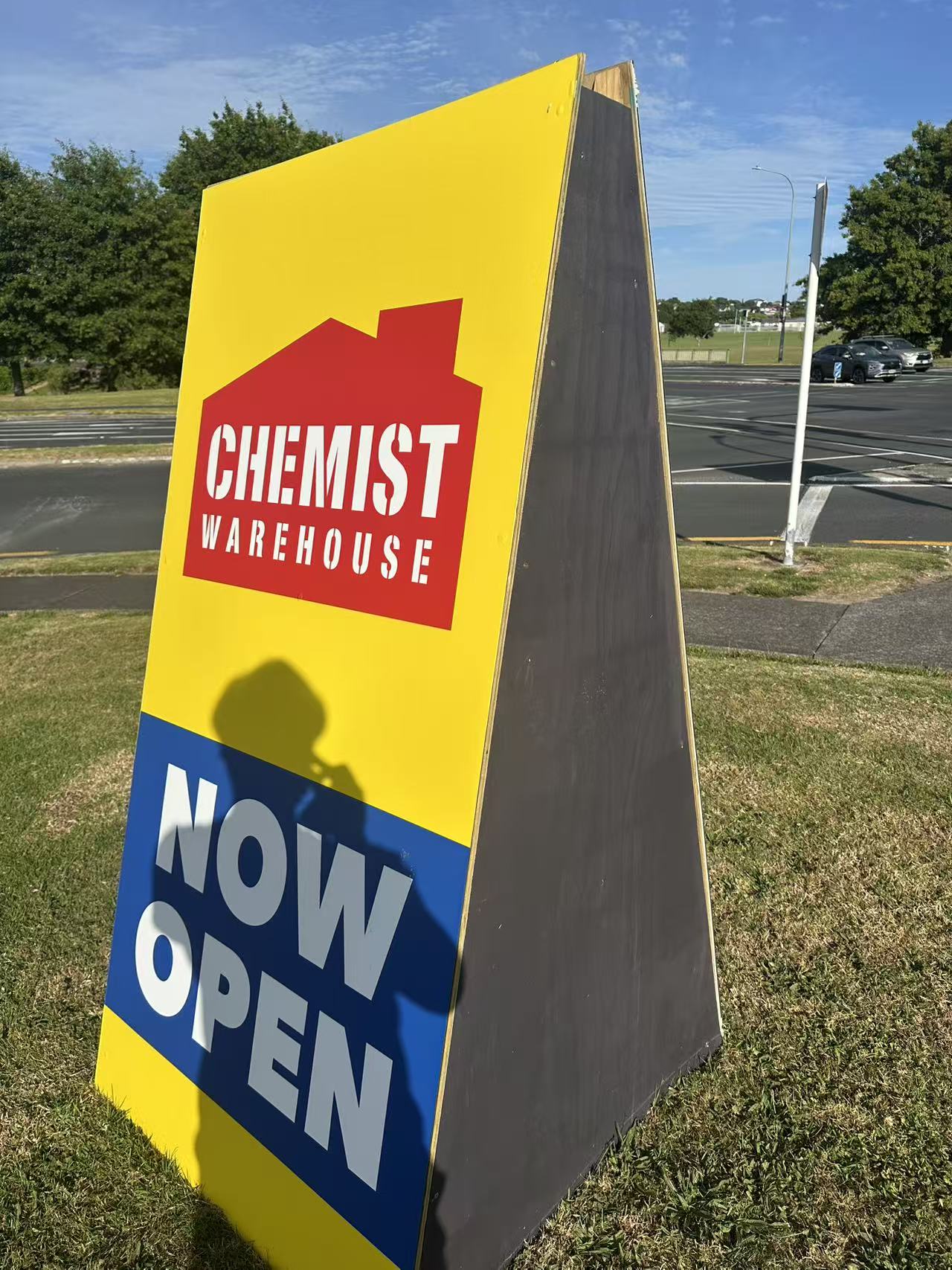 wood frame stand with ACM board sign